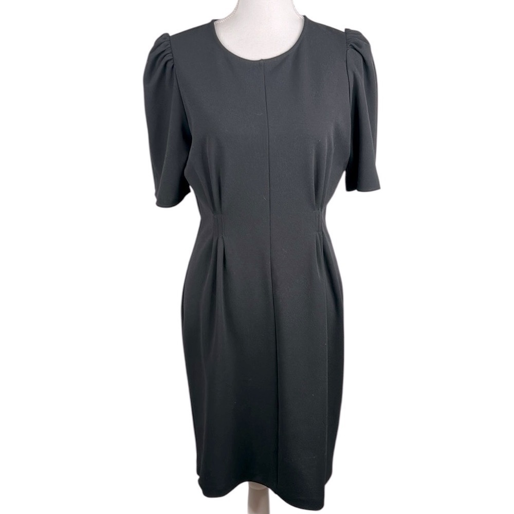 Express Black Puff Sleeve Classic Business Career Midi Dress Size Medium